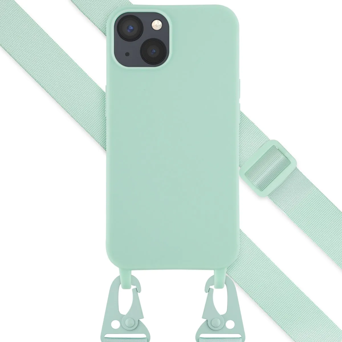 Selencia Hoesje iPhone 13 Siliconen Turquoise