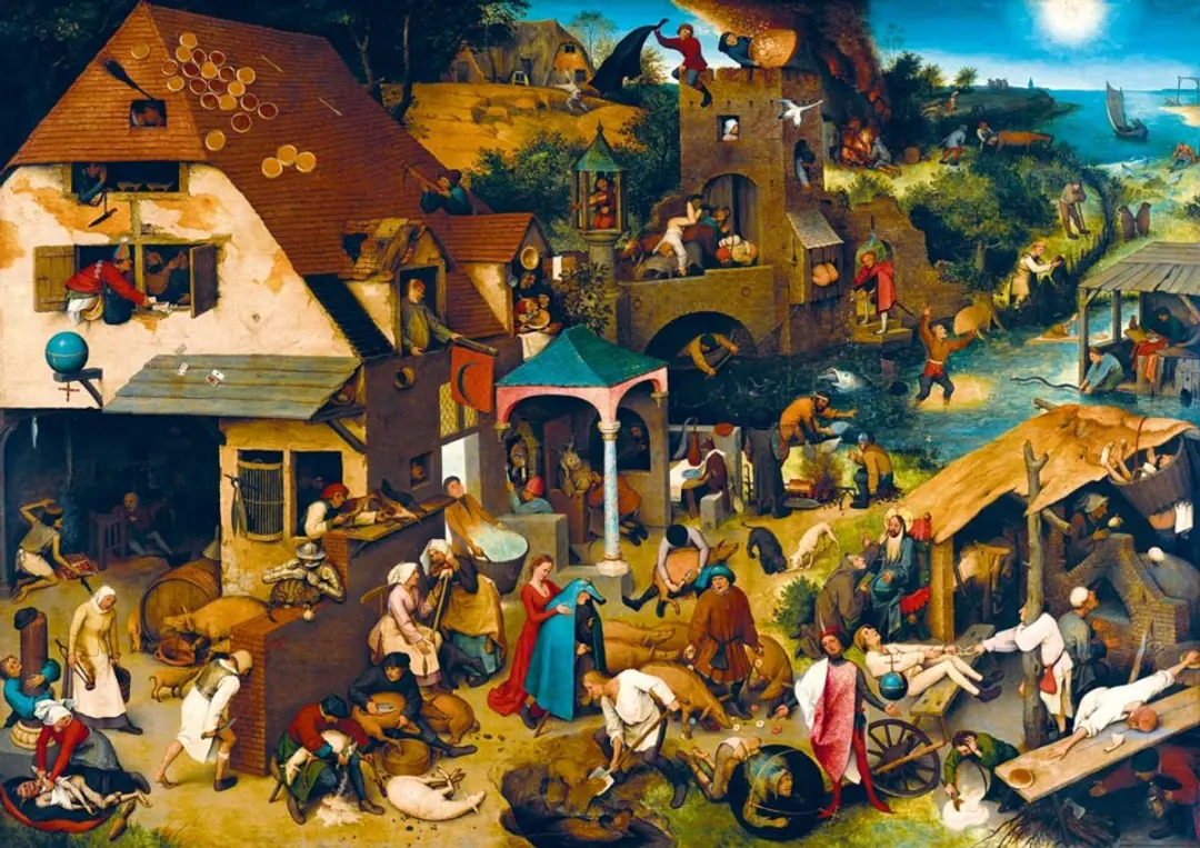 Bluebird Puzzle kunst puzzel Pieter Bruegel the Elder Netherlandish Proverbs 100