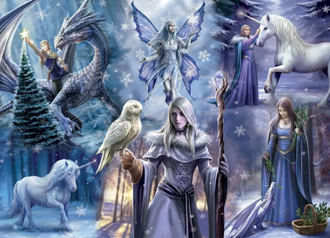 Bluebird Puzzle legpuzzel Anne Stokes Winter Fantasy 1000 stukjes.