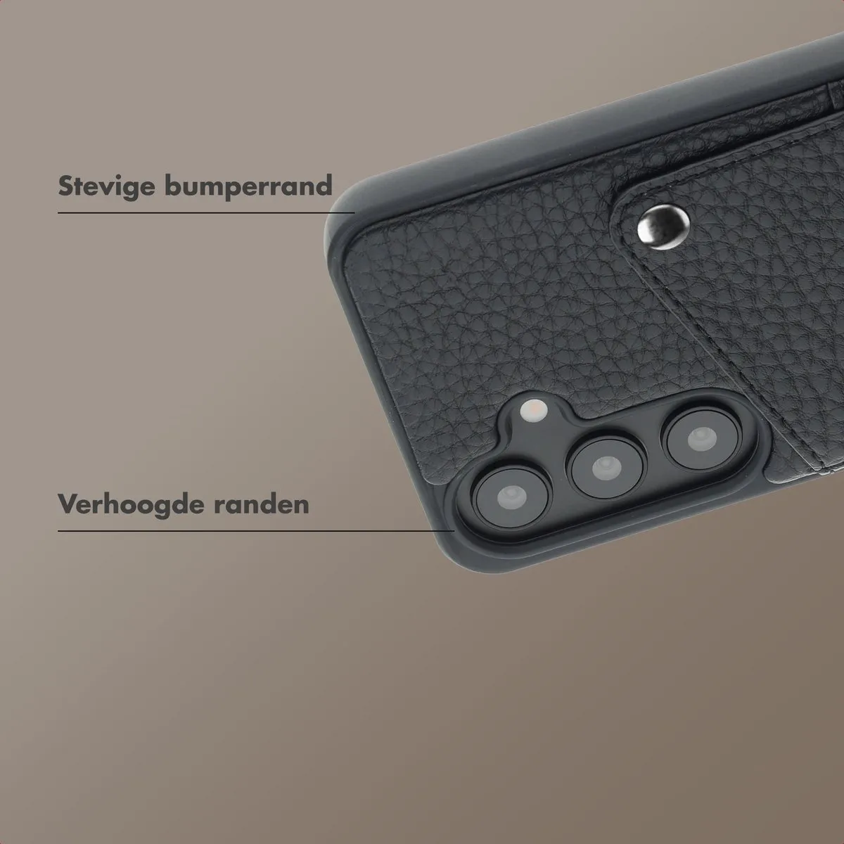 Selencia Hoesje Samsung Galaxy S24/S25 - Backcover met Pashouder - Zwart