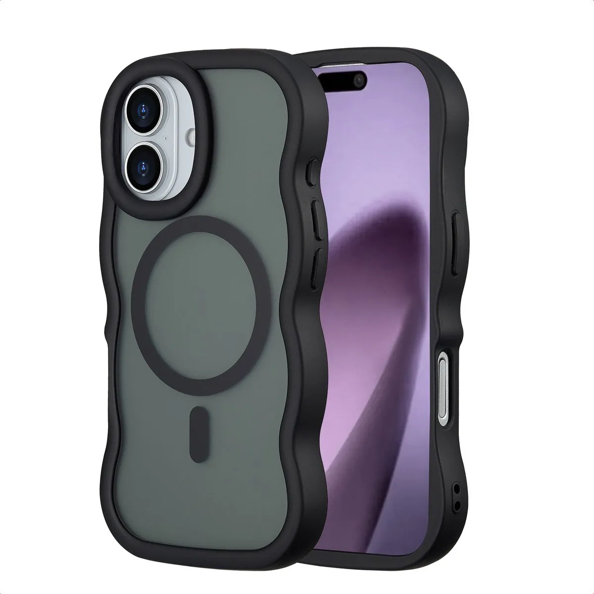 Selencia Wavy Case iPhone 17 - Zwart