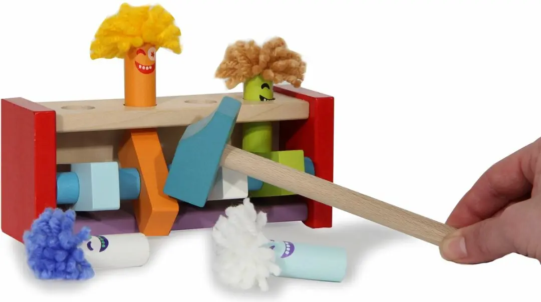 Jamara Houten Bouwspeelgoed Springende Clowns - 6 Stukken - Meerkleurig - afbeelding 6 van 6