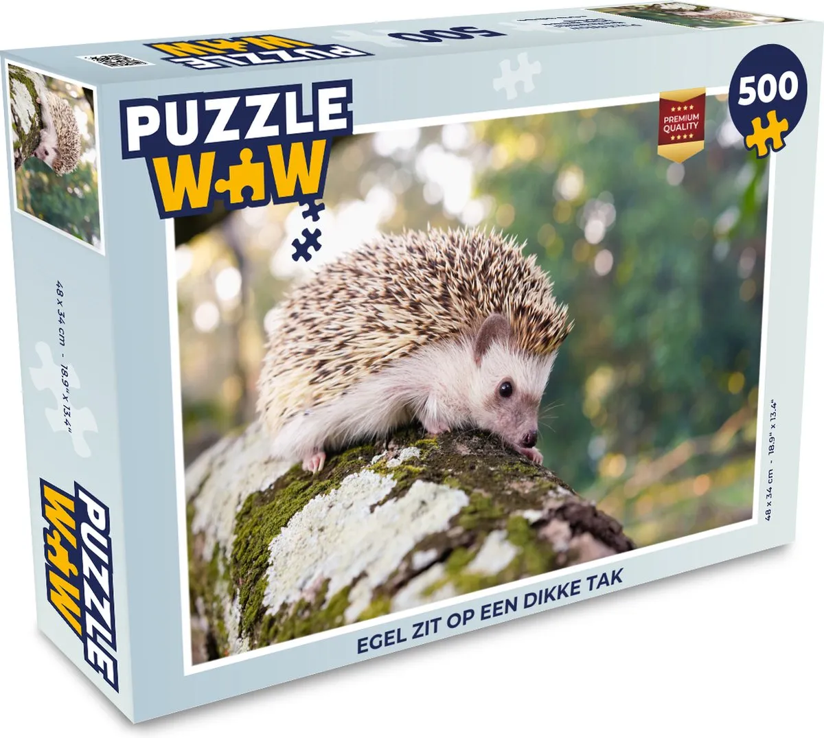 PuzzleWow Legpuzzel Egel op Tak 500 Stuks