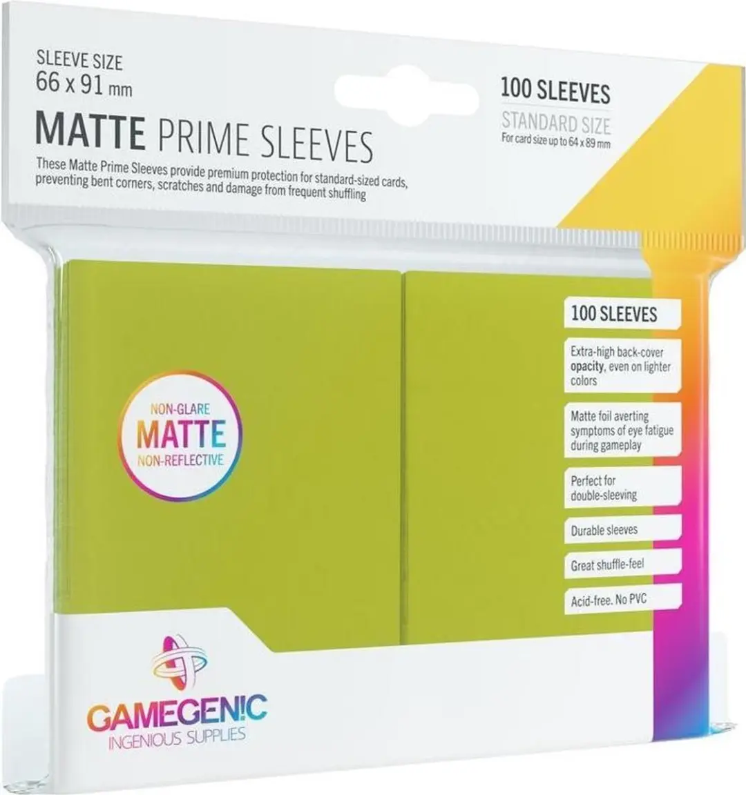 Gamegenic Prime Sleeves Matte Lime GGS10111ML
