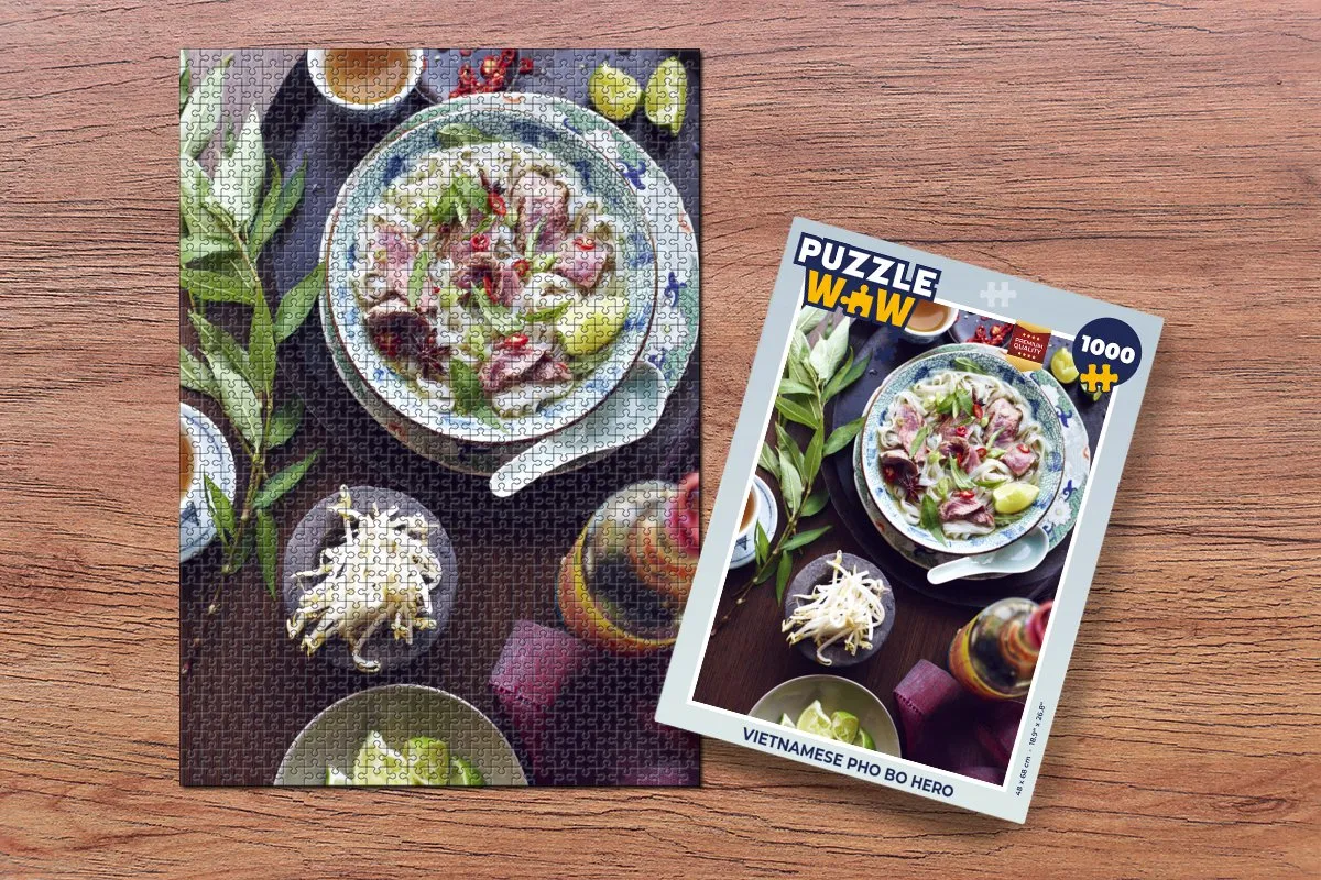 PuzzleWow Vietnamese Pho Bo Hero Legpuzzel 1000 Stuks - Multicolor
