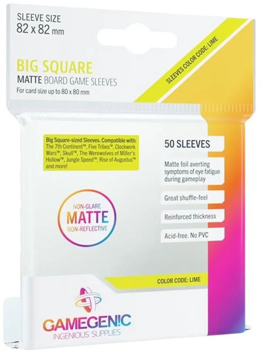 Gamegenic Matte Board Game Sleeves Lime