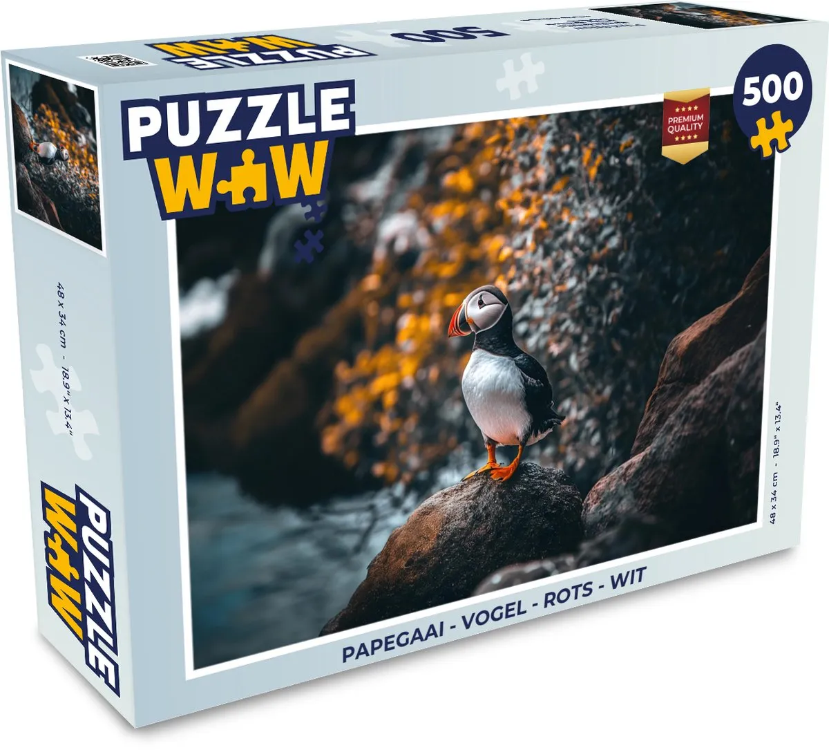 PuzzleWow Papegaai Rots Legpuzzel 500 Stuks