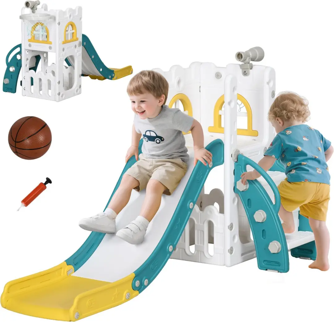 AIYAPLAY Kids Slide Kunststoff 70L x 177B x 92H cm Gelb