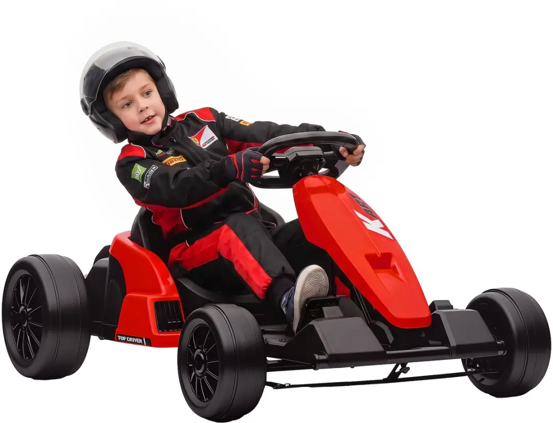 Aiyaplay Electric Ride-on Kart-Kunststof, Metaal-115L x 77B x 55,5H cm-Rood