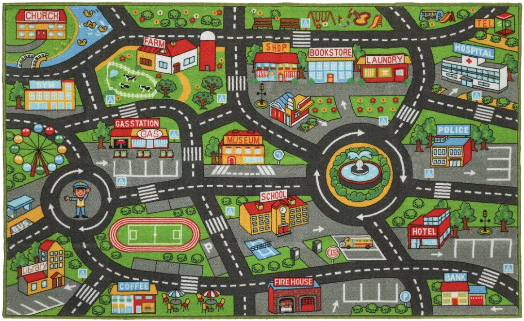Aiyaplay Kinder Speelmat-Polyester-160L x 100B x 0,5H cm-Grijs