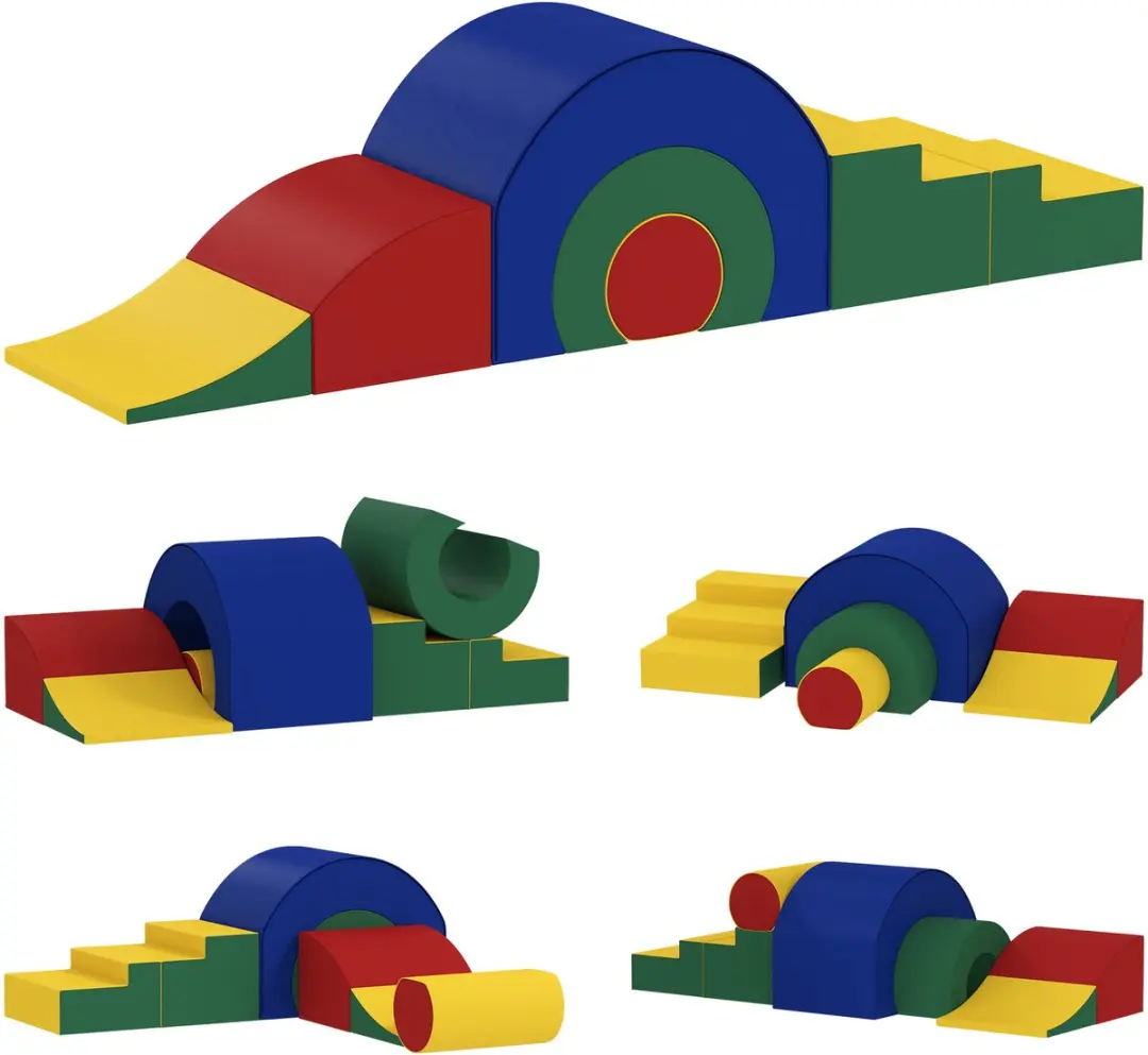 AIYAPLAY Kinder Speelset van Zacht Schuim Kunstleer, EPE-schuim 181L x 39B x 44H