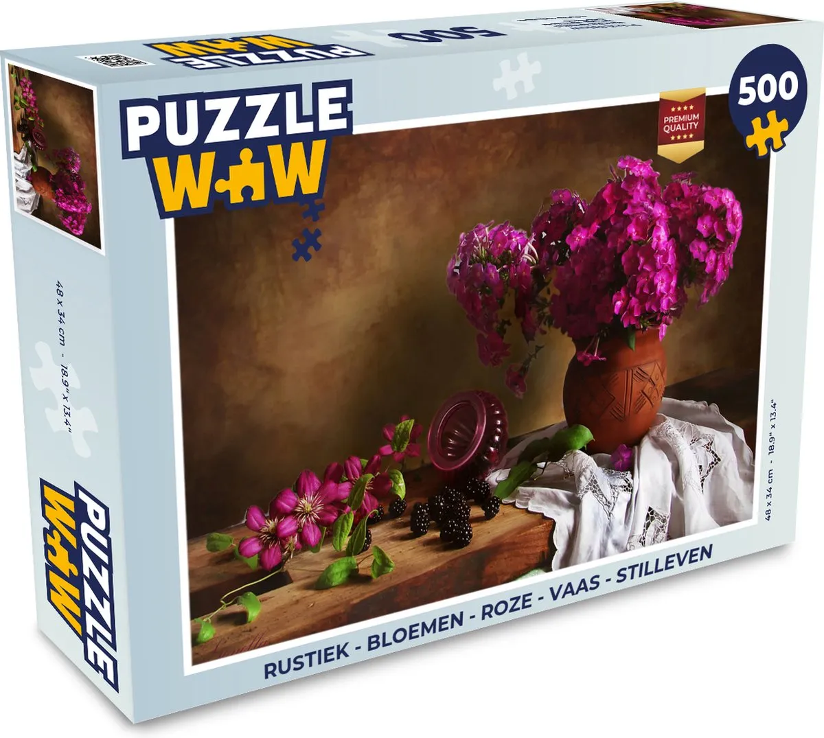 PuzzleWow Rustiek Bloemen Legpuzzel 500 Stuks