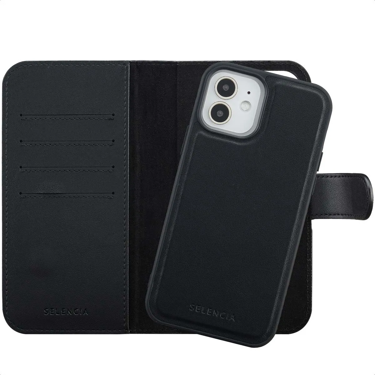 Selencia Hoesje iPhone 12 Pro/12 MagSafe - 6 Pasjes - Zwart