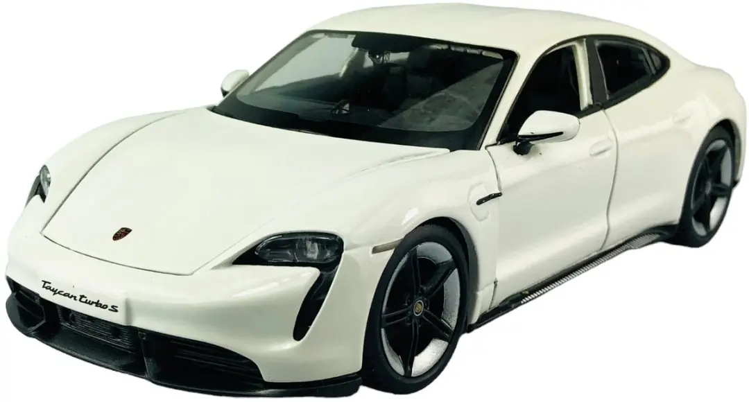 Bburago Porsche Taycan Turbo S Wit 1:24 Metaal Model Auto Nieuw