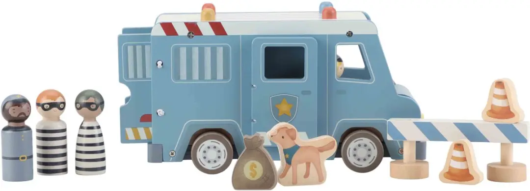 Little Dutch Houten Politiebus FSC - Meerkleurig