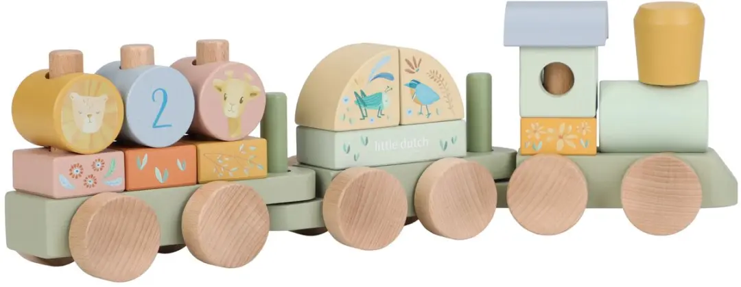 Little Dutch Blokkentrein Safari Friends LD7435 - Multicolor - afbeelding 3 van 6