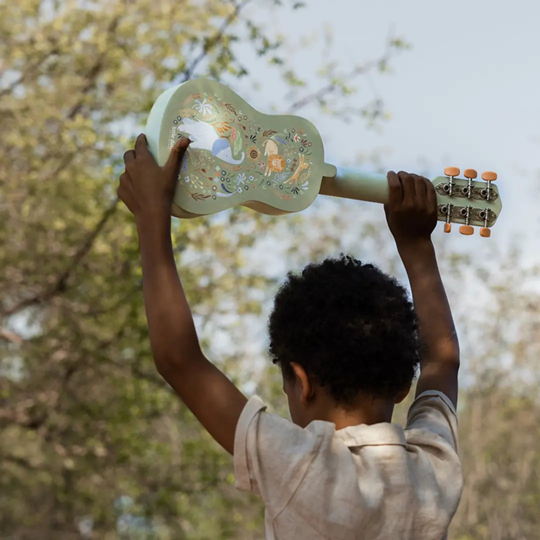 Little Dutch Houten Gitaar Safari Friends - Groen - afbeelding 2 van 6