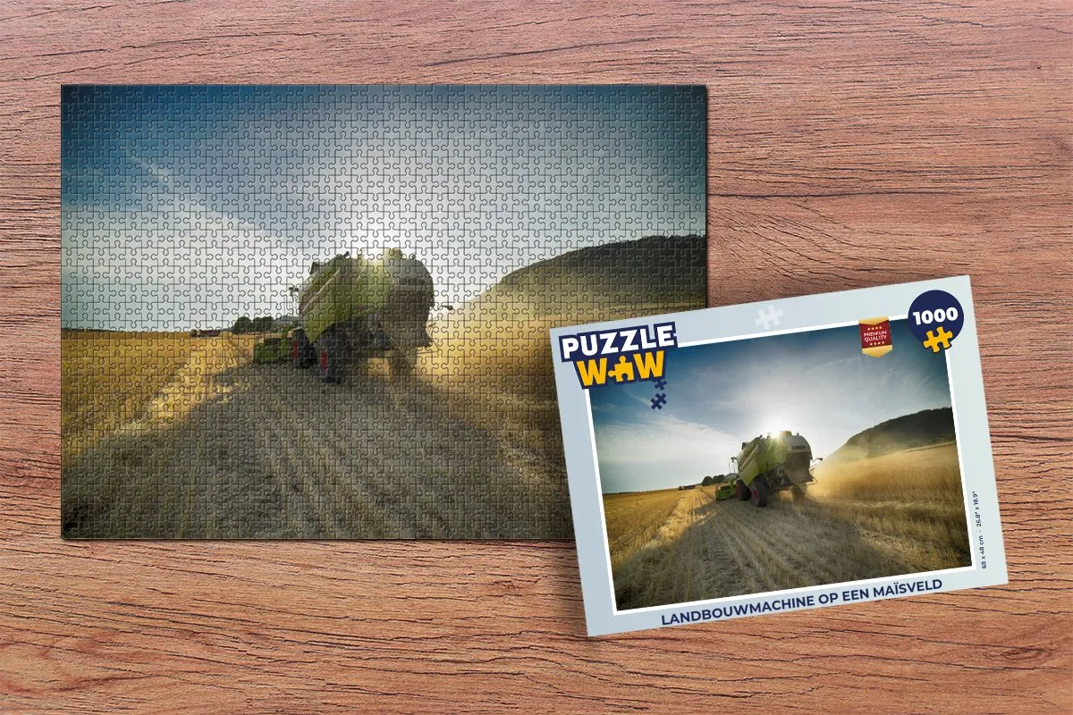 PuzzleWow Legpuzzel Landbouwmachine 1000 Stuks - Multicolor