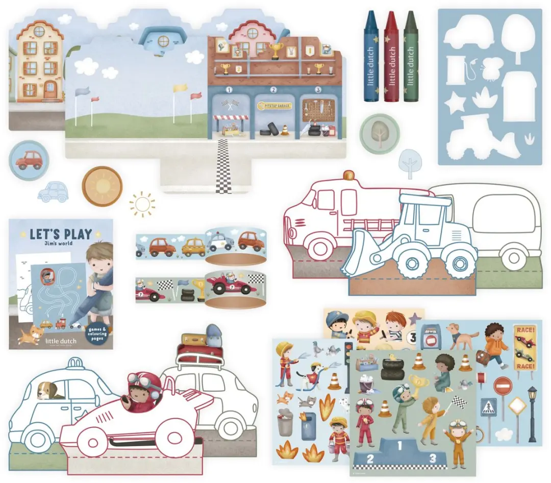 Little Dutch Jim Vehicles Knutselkoffer - Blauw