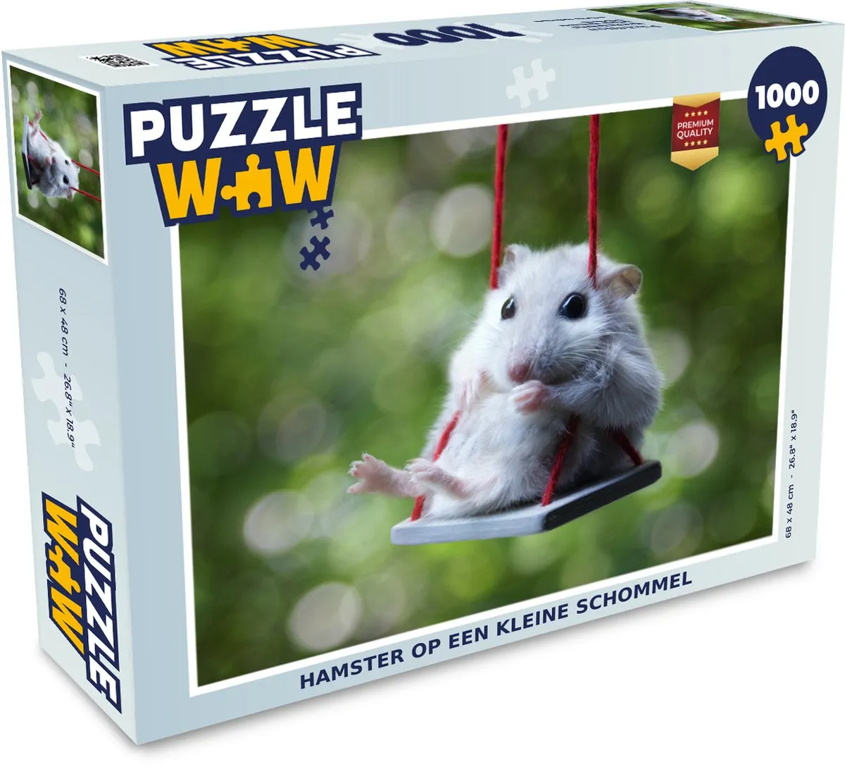 PuzzleWow Hamster op een kleine schommel Legpuzzel 1000 Stuks