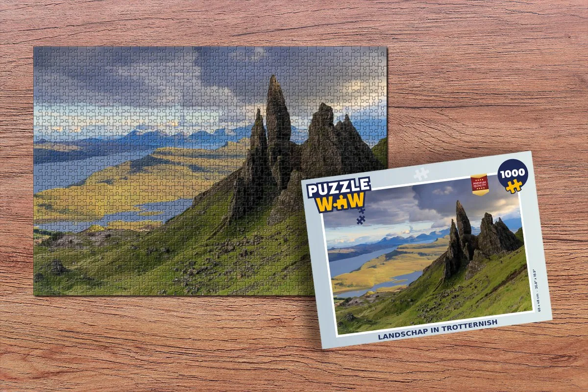 PuzzleWow Landschap in Trotternish Legpuzzel 1000 Stuks - Multicolor