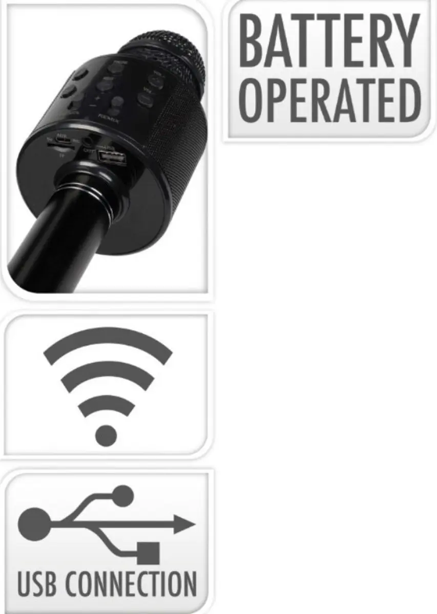Koopman Oplaadbare Microfoon USB - AA - Multi kleuren - afbeelding 3 van 6