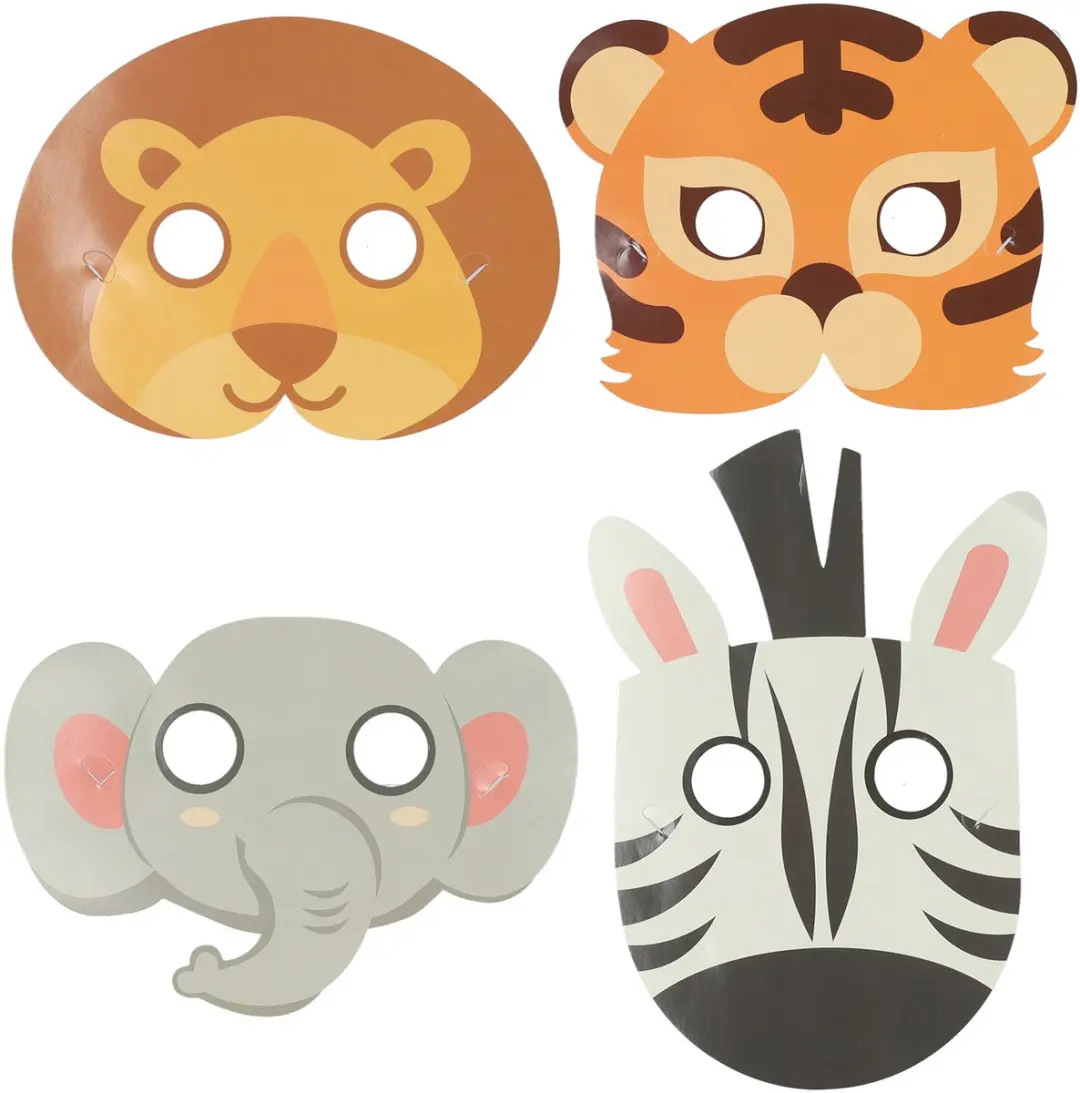 Masker Jungle Papier Set, 8st.