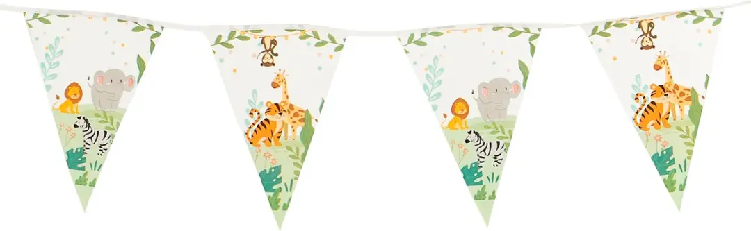 Vlaggenlijn Jungledieren, 3,5mtr.