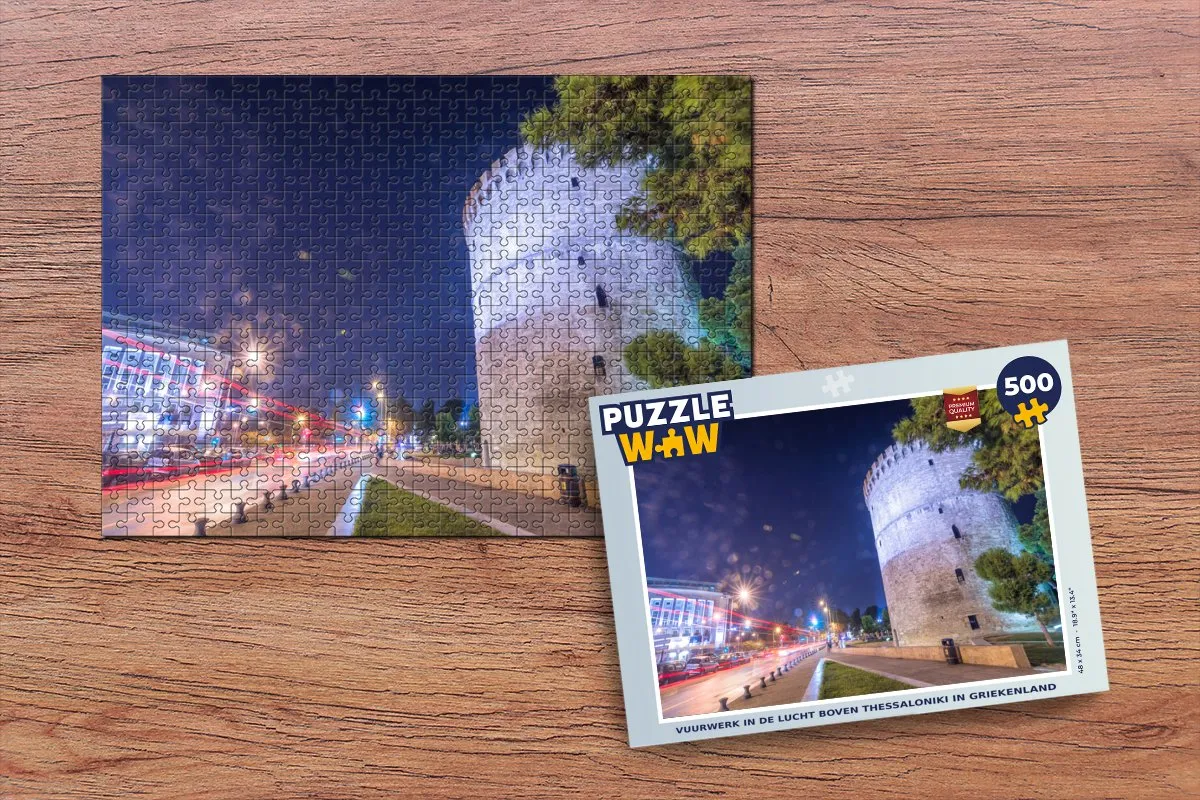 PuzzleWow Legpuzzel Vuurwerk Thessaloniki 500 Stuks - Multicolor