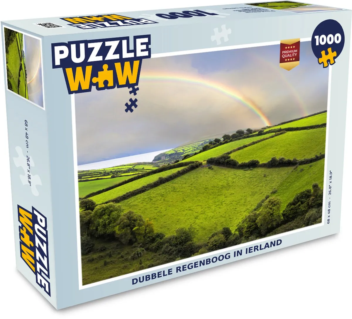 PuzzleWow Legpuzzel Dubbele Regenboog Ierland 1000 Stuks