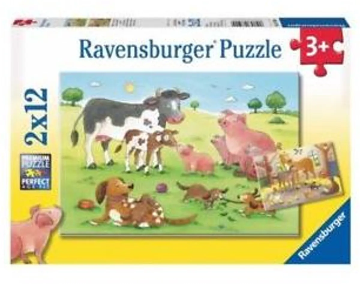 Ravensburger Gelukkige Dierenfamilies Puzzle - 2x12 Stuks Meerkleurig - afbeelding 2 van 6