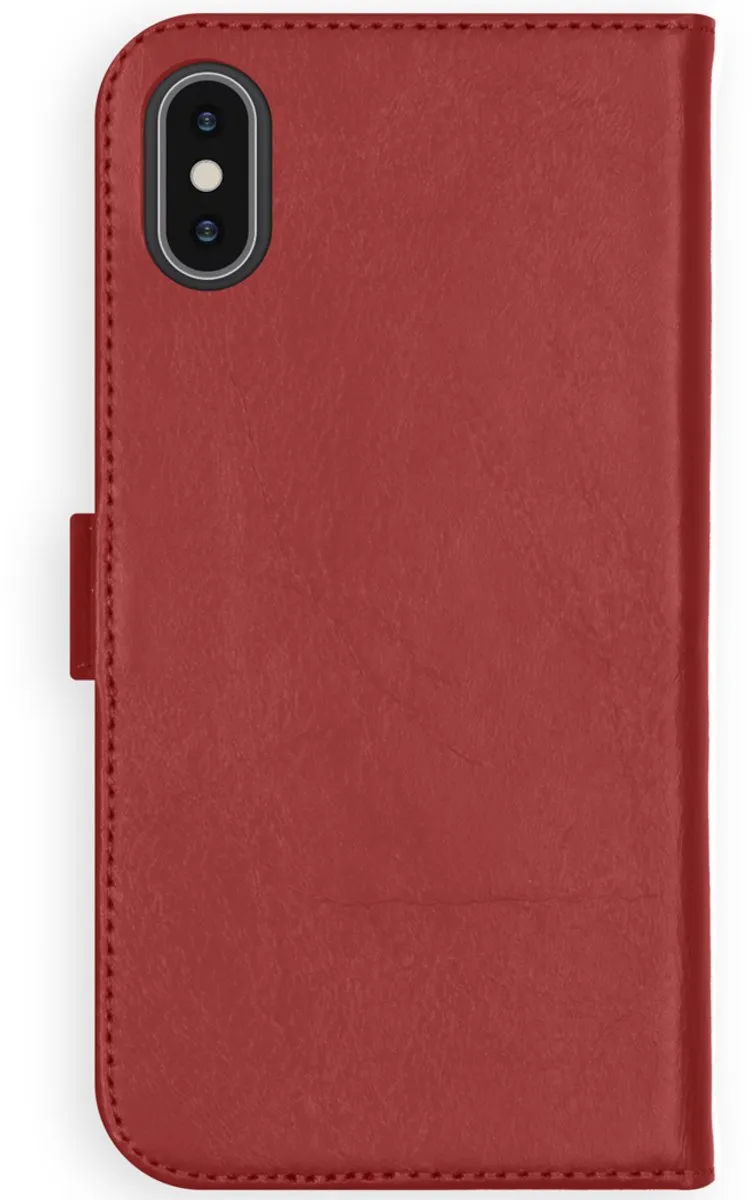 Selencia Hoesje iPhone Xs Rood - Lederen Bookcase - 3 Pasjes