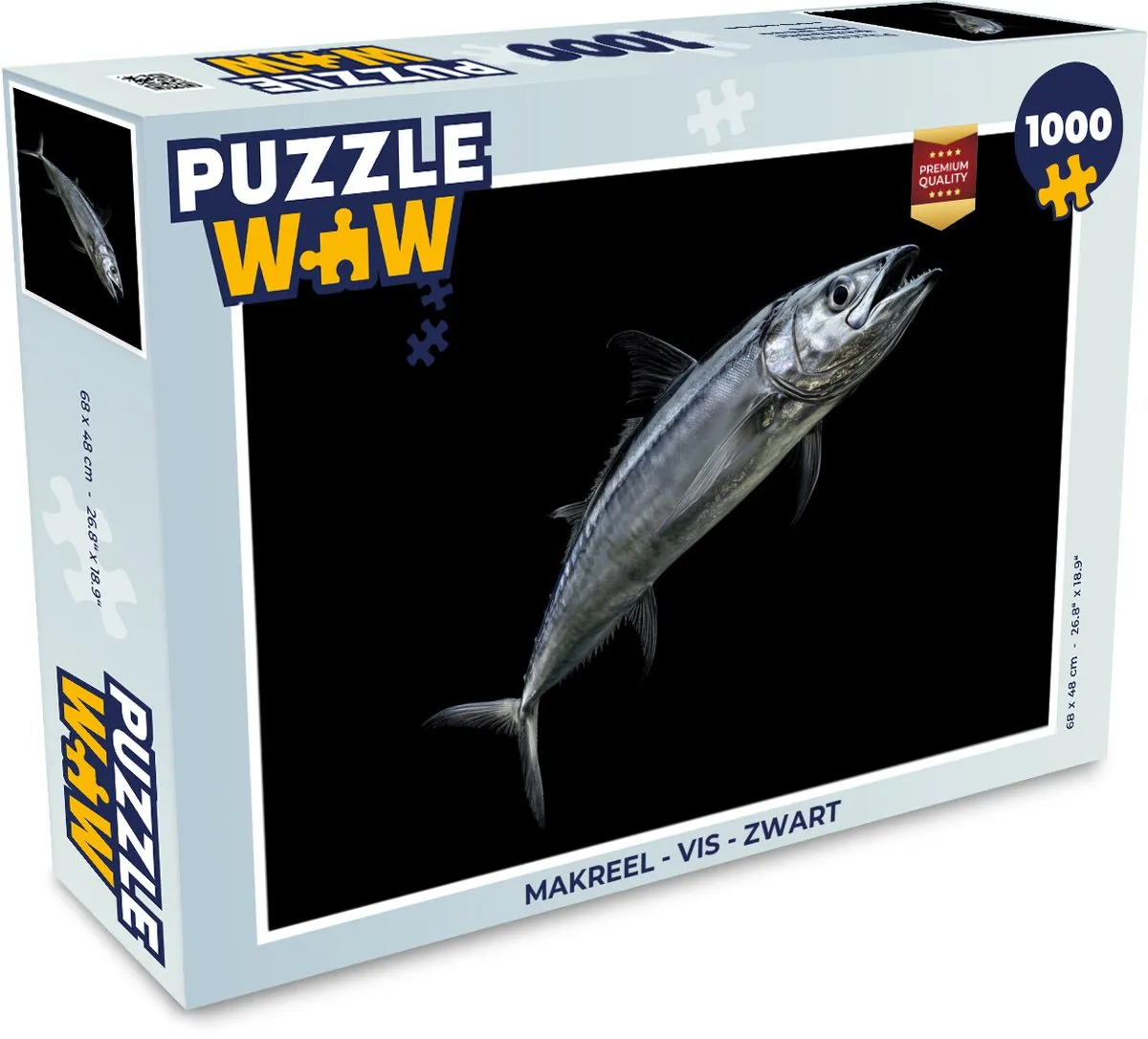 PuzzleWow Makreel Legpuzzel 1000 Stuks - Zwart
