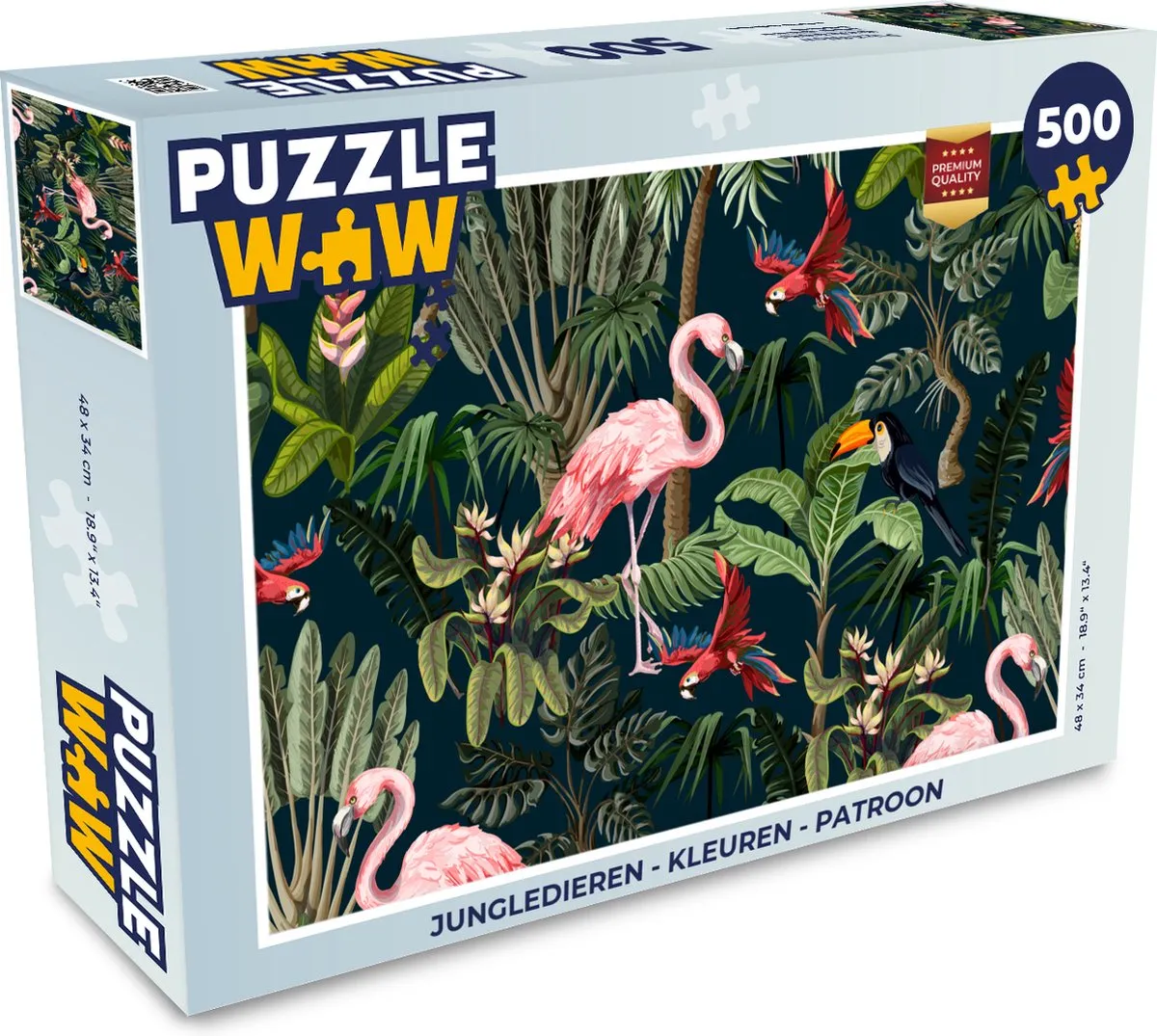 PuzzleWow Jungledieren Legpuzzel 500 Stuks - Multicolor