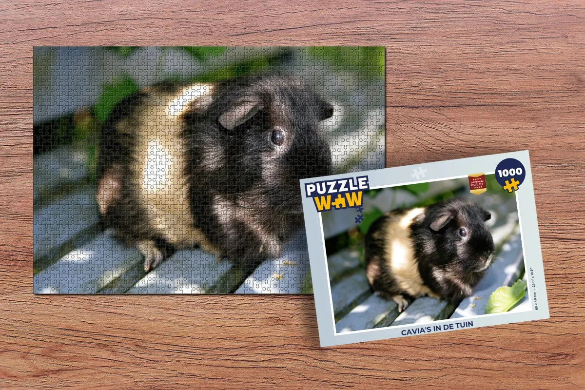 PuzzleWow Cavia's in de Tuin Legpuzzel 1000 Stuks - Multicolor