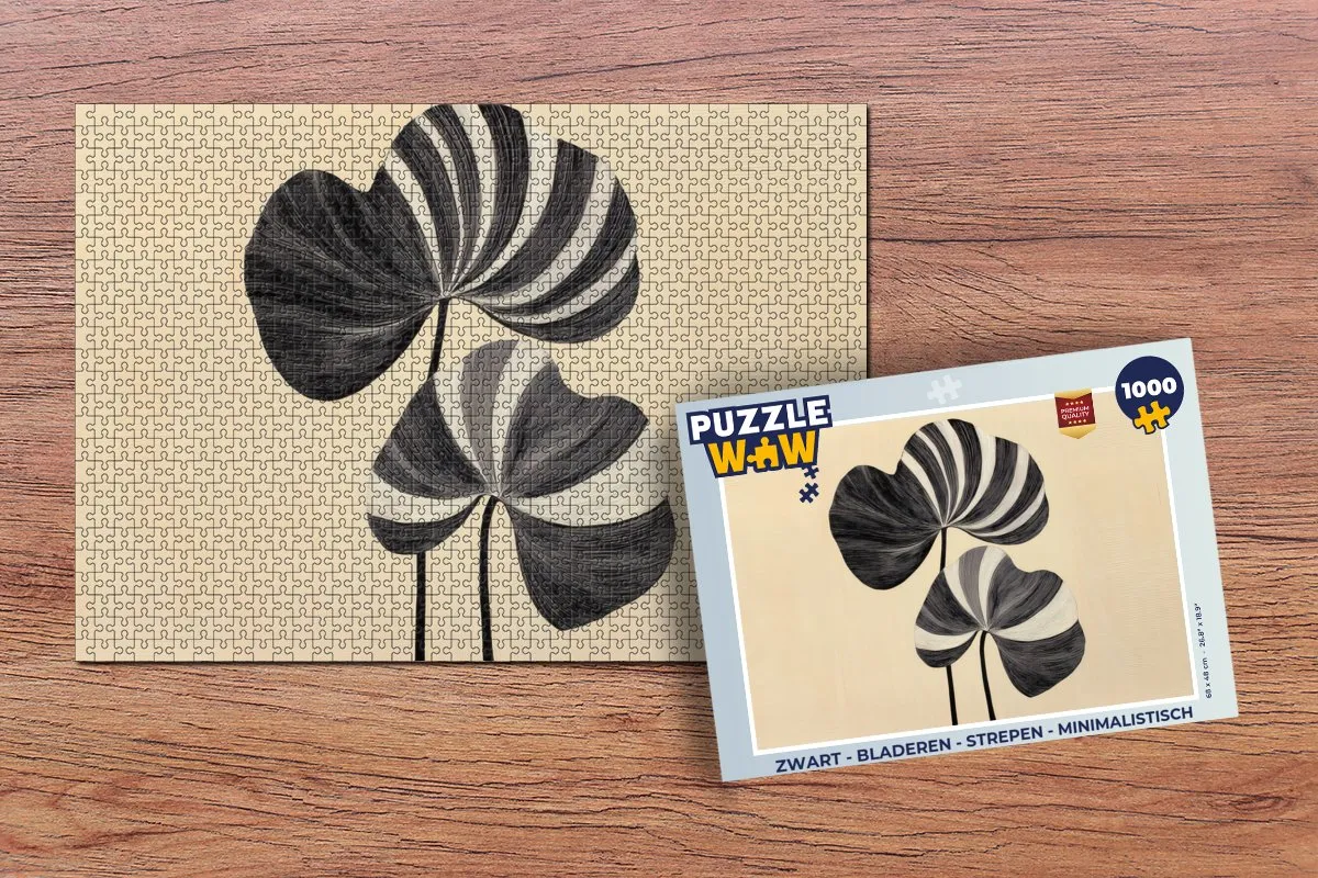 PuzzleWow Legpuzzel 1000 Stuks - Bladeren Strepen