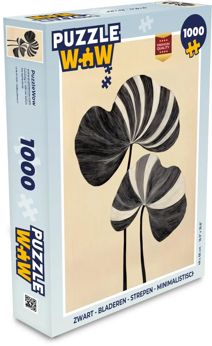 PuzzleWow Legpuzzel 1000 Stuks - Bladeren Strepen