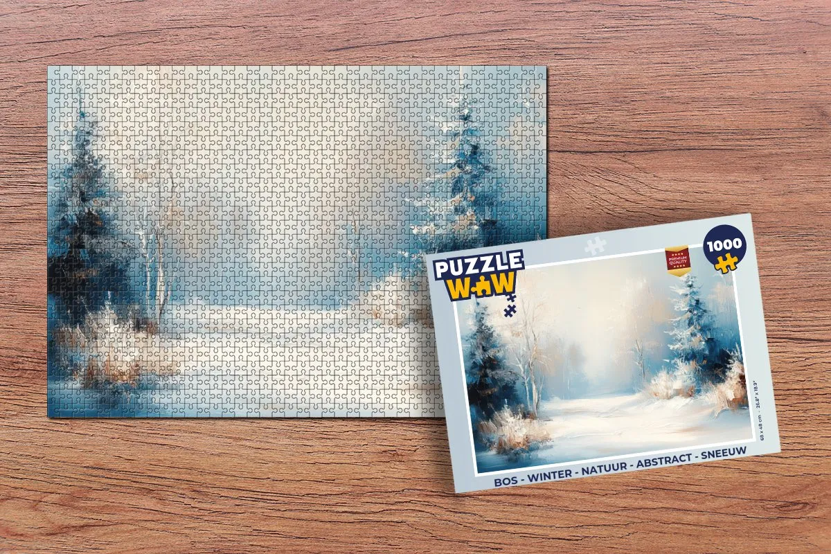 PuzzleWow Winter Landschap Legpuzzel 1000 Stuks - Blauw
