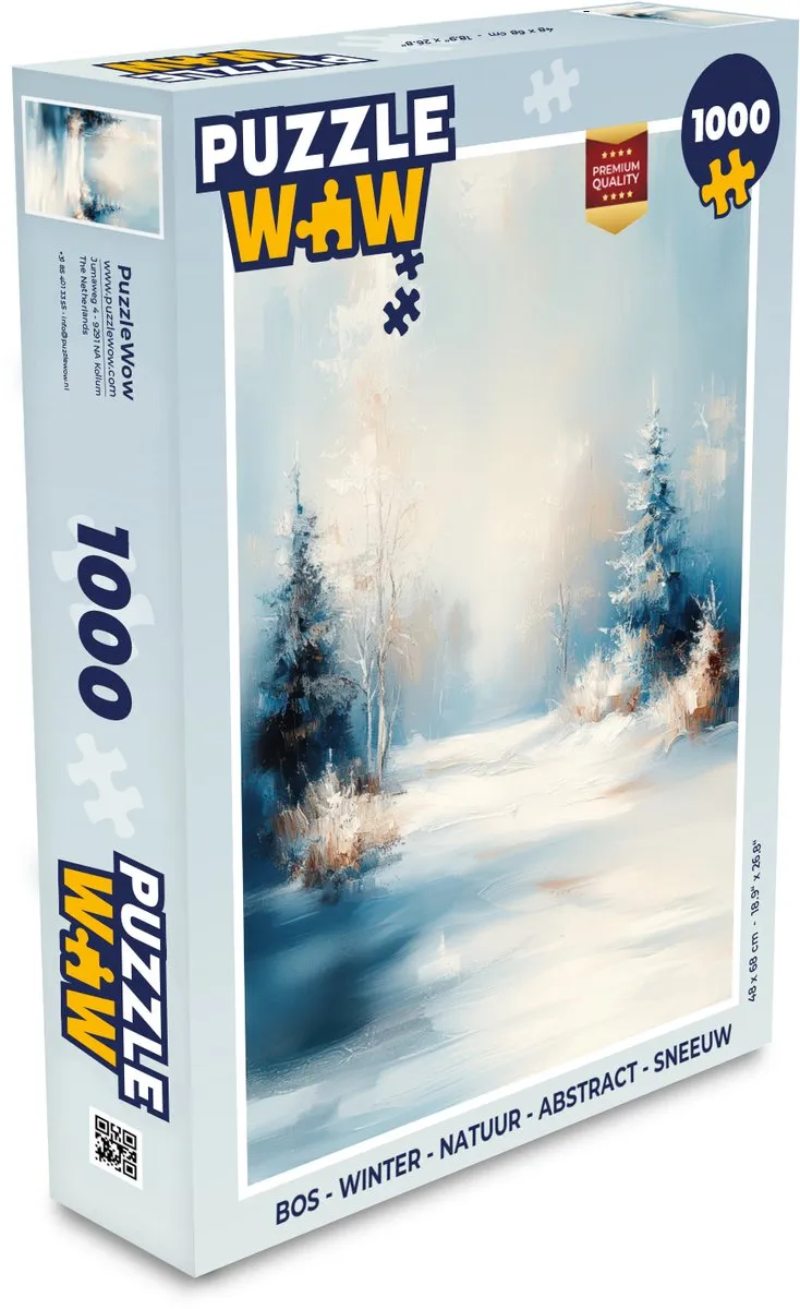 PuzzleWow Winter Landschap Legpuzzel 1000 Stuks - Blauw
