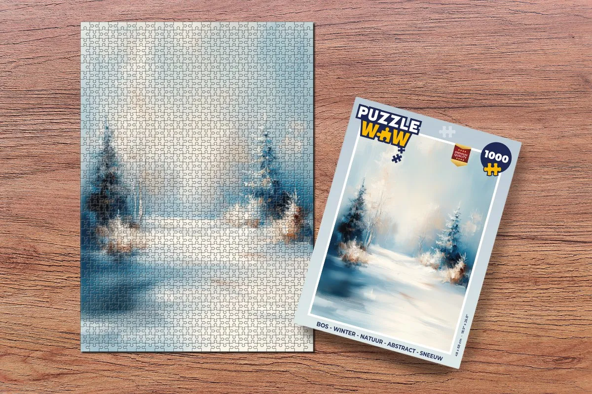 PuzzleWow Winter Landschap Legpuzzel 1000 Stuks - Blauw