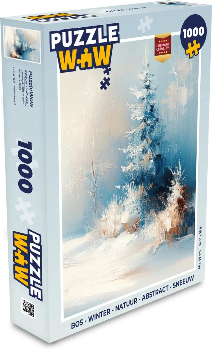 PuzzleWow Winter Landschap Legpuzzel 1000 Stuks - Blauw