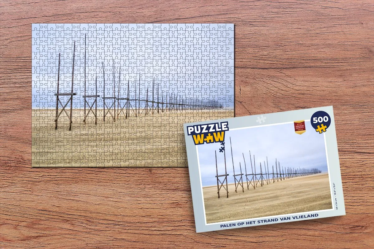 PuzzleWow Legpuzzel Palen op het strand van Vlieland 500 Stuks
