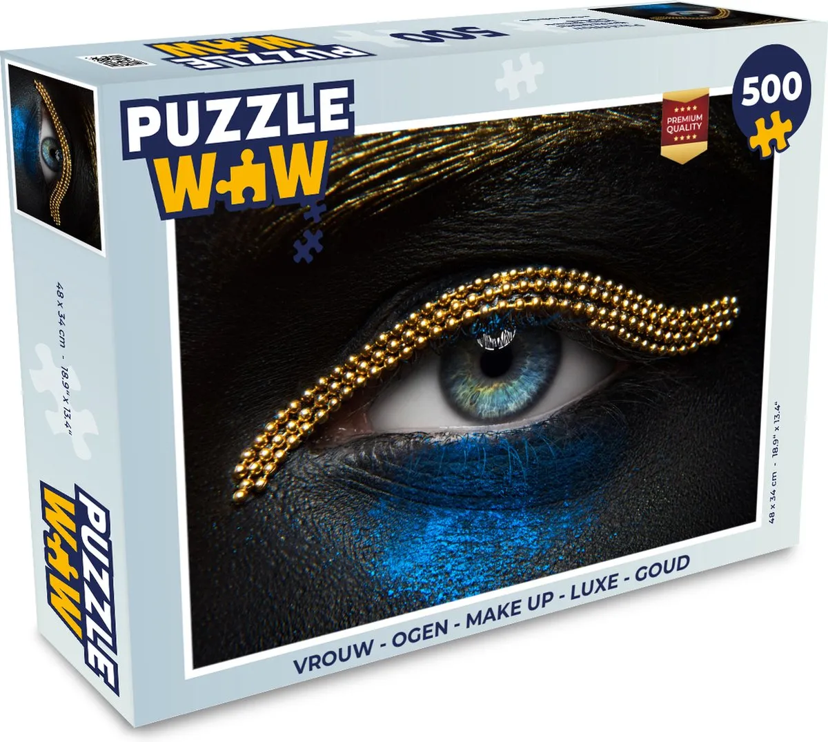 PuzzleWow Vrouw Make-up Ogen Luxe Legpuzzel 500 Stuks - Multicolor