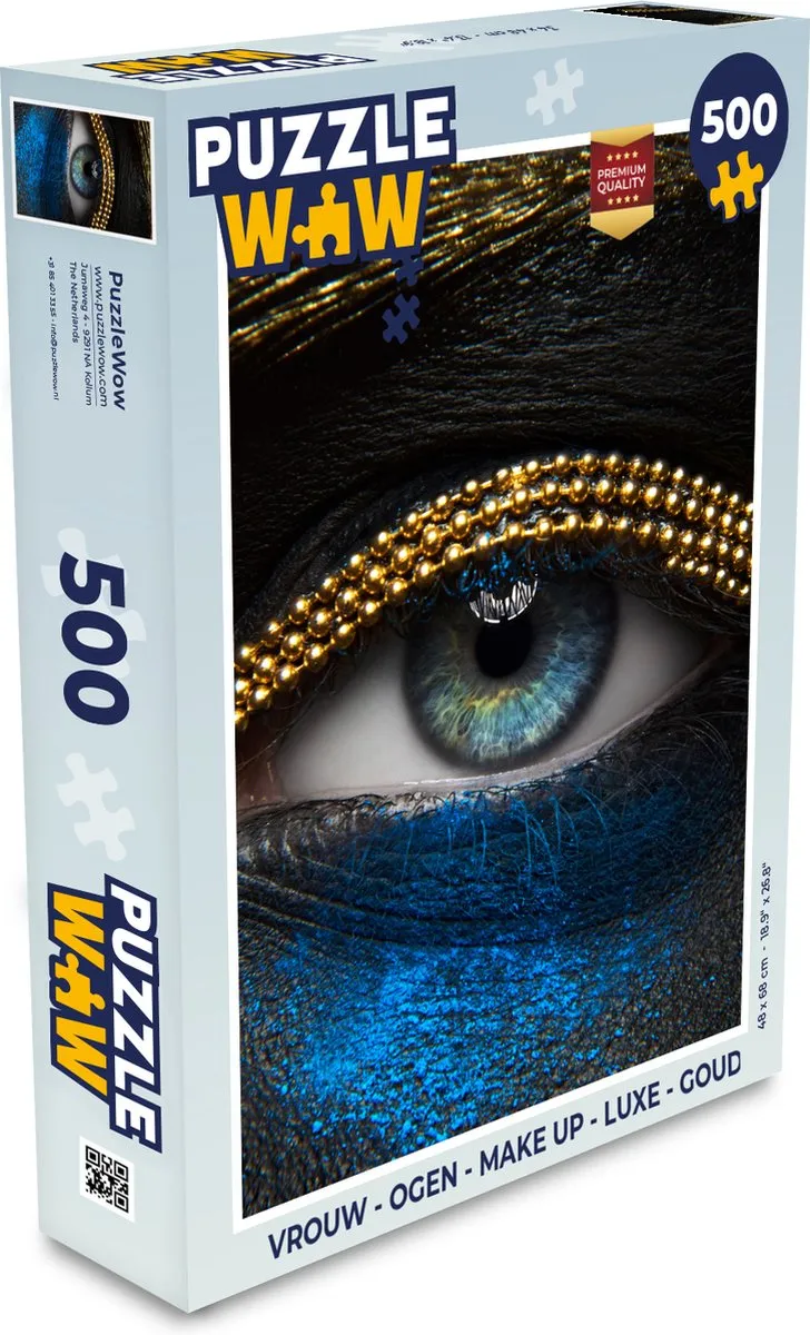 PuzzleWow Vrouw Make-up Ogen Luxe Legpuzzel 500 Stuks - Multicolor