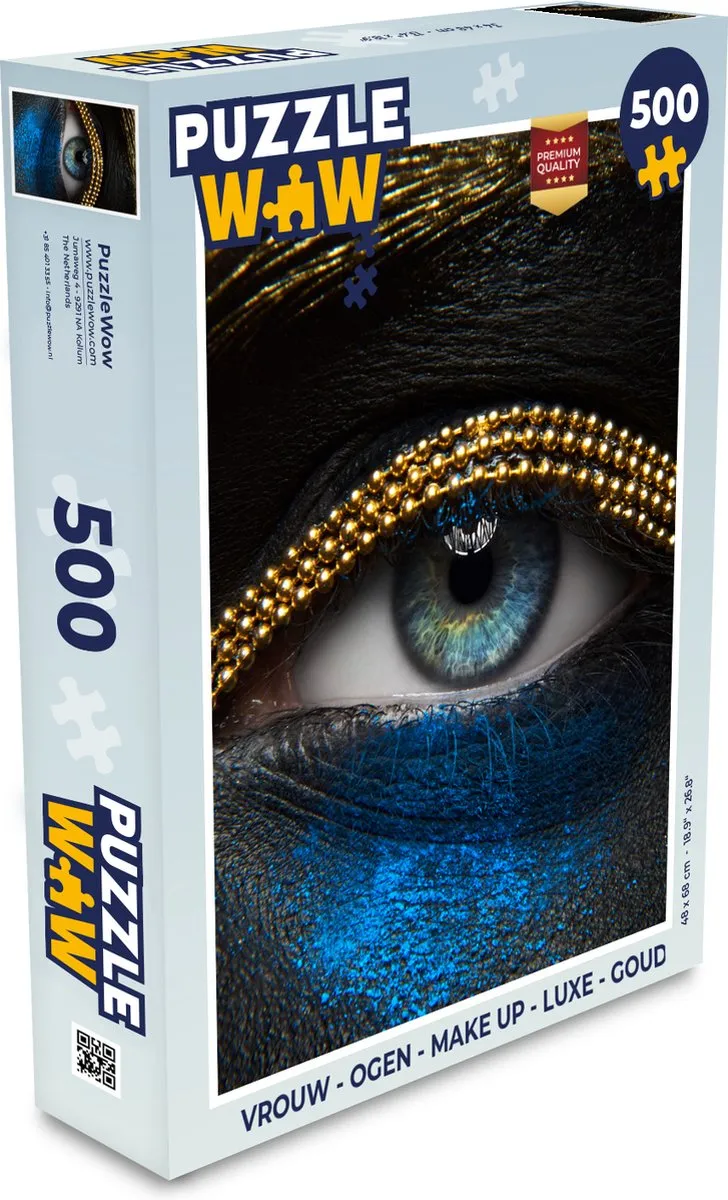 PuzzleWow Vrouw Make-up Ogen Luxe Legpuzzel 500 Stuks - Multicolor