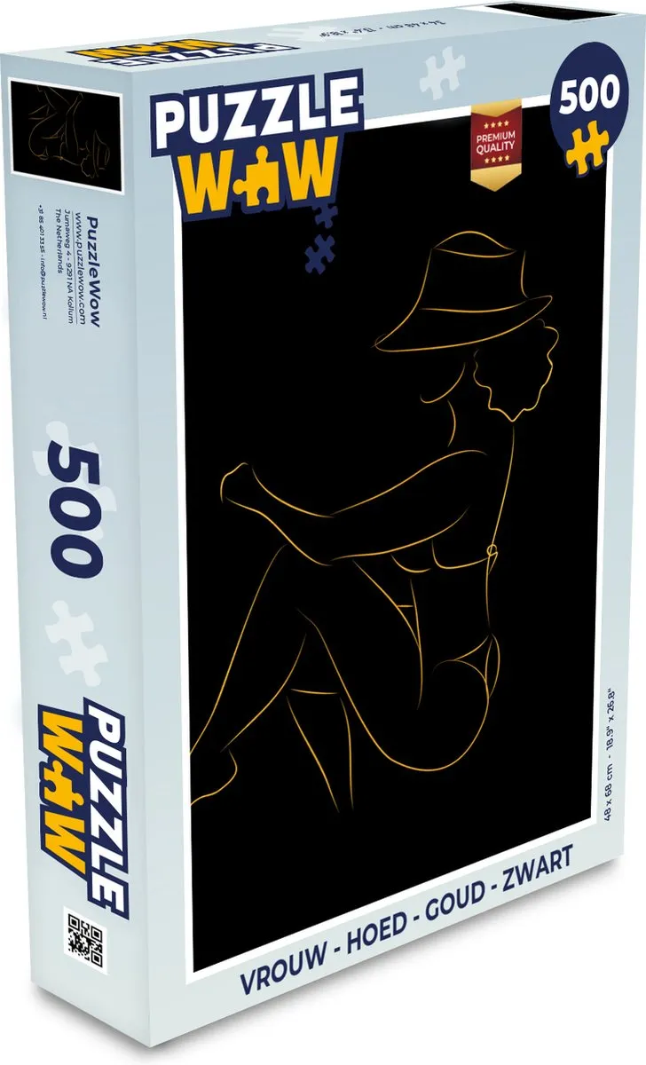 PuzzleWow Vrouw Hoed Legpuzzel 500 Stuks