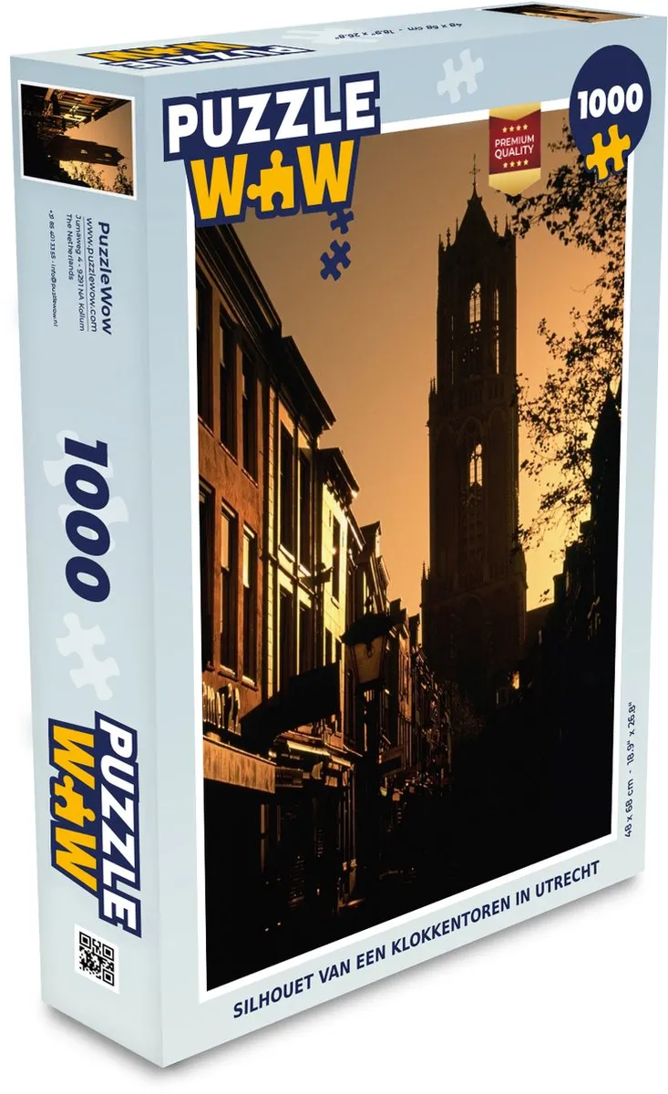 PuzzleWow Silhouet Utrecht Legpuzzel 1000 Stuks - Multicolor