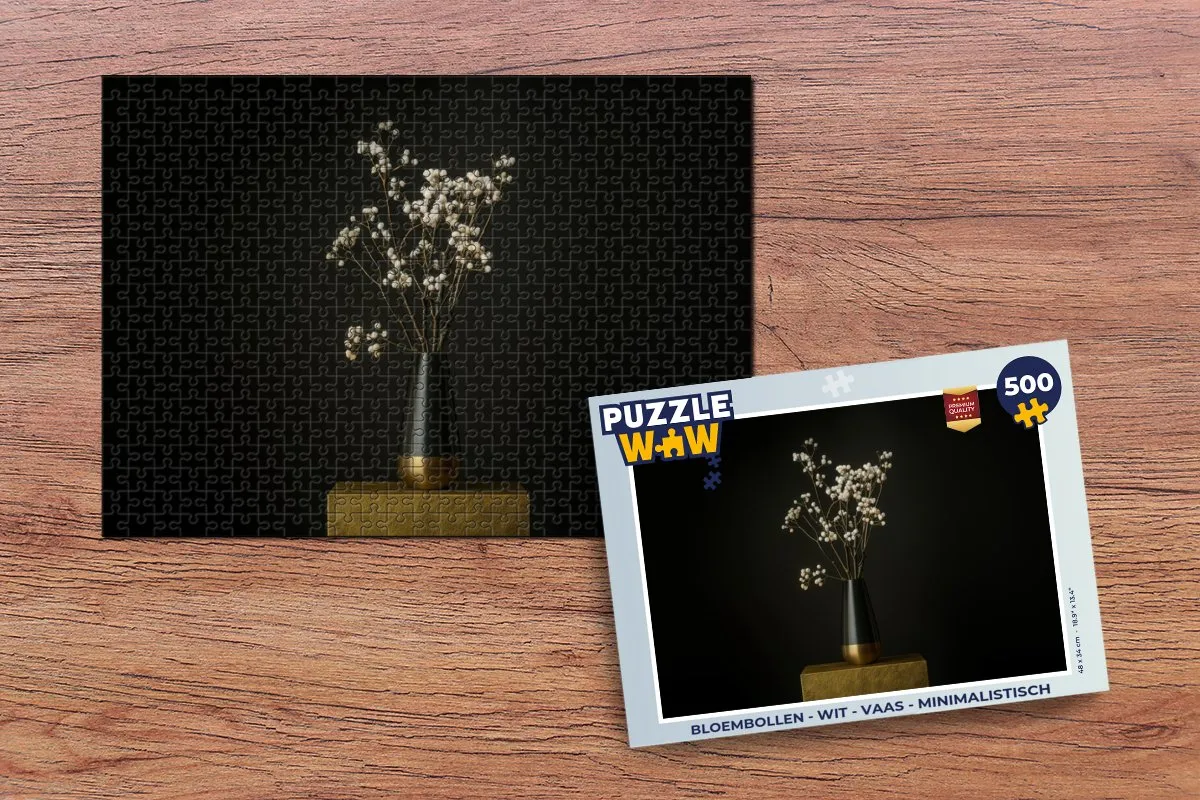 PuzzleWow Bloembollen Puzzel 500 Stuks - Wit Boeket