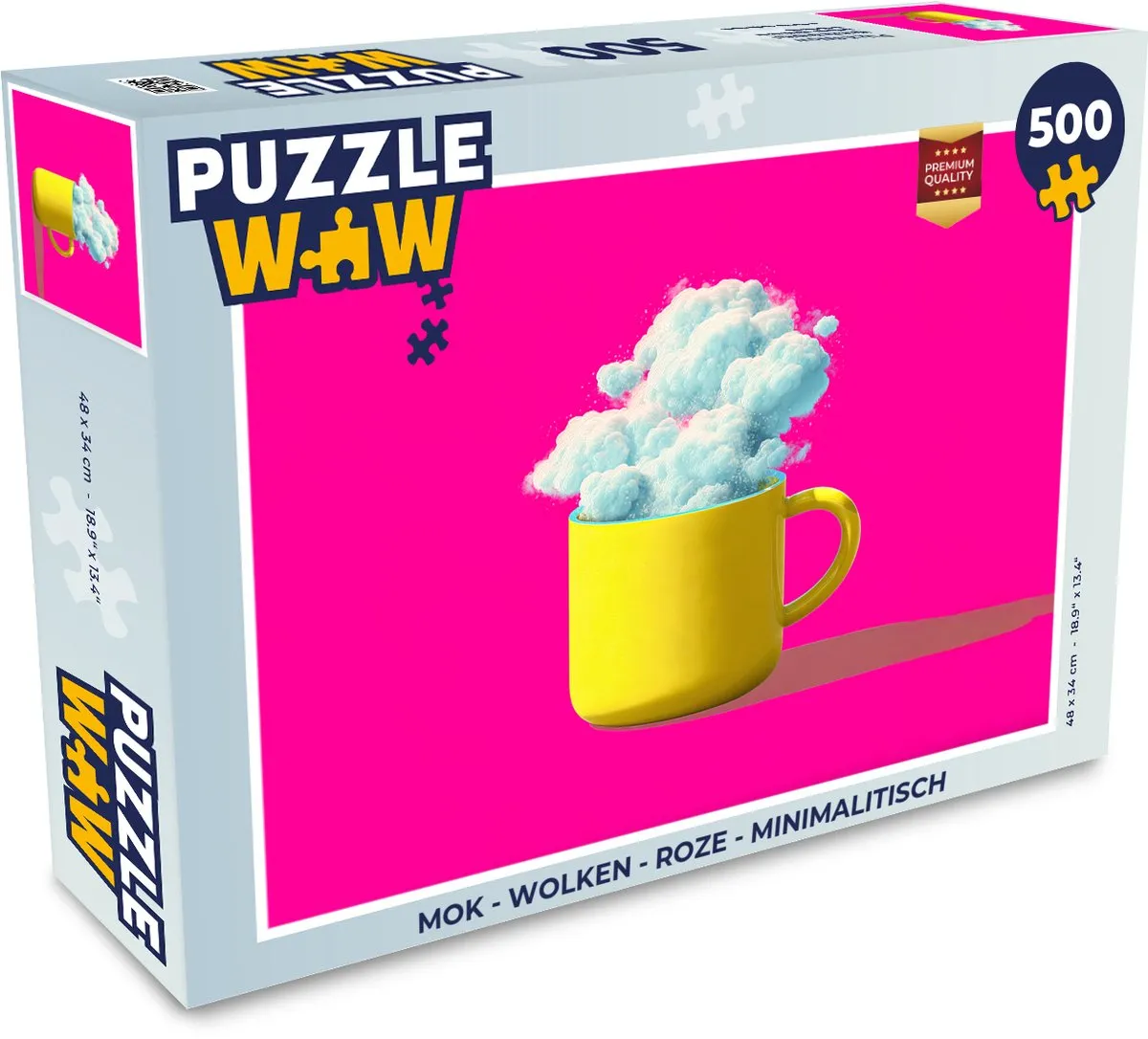 PuzzleWow Mok Wolken Legpuzzel 500 Stuks - Roze