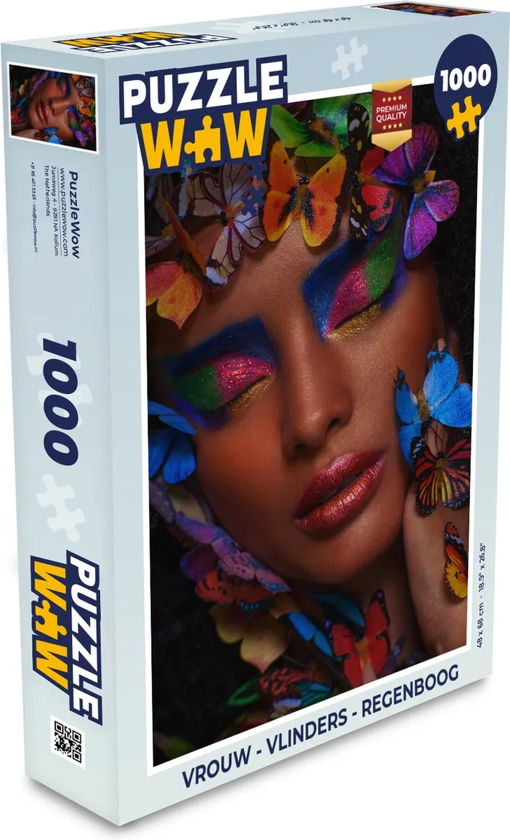PuzzleWow Vlinders Regenboog Legpuzzel 1000 Stuks